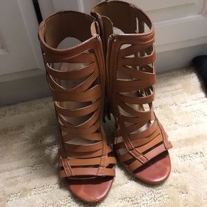 Caged Strappy Peep Toe Bootie